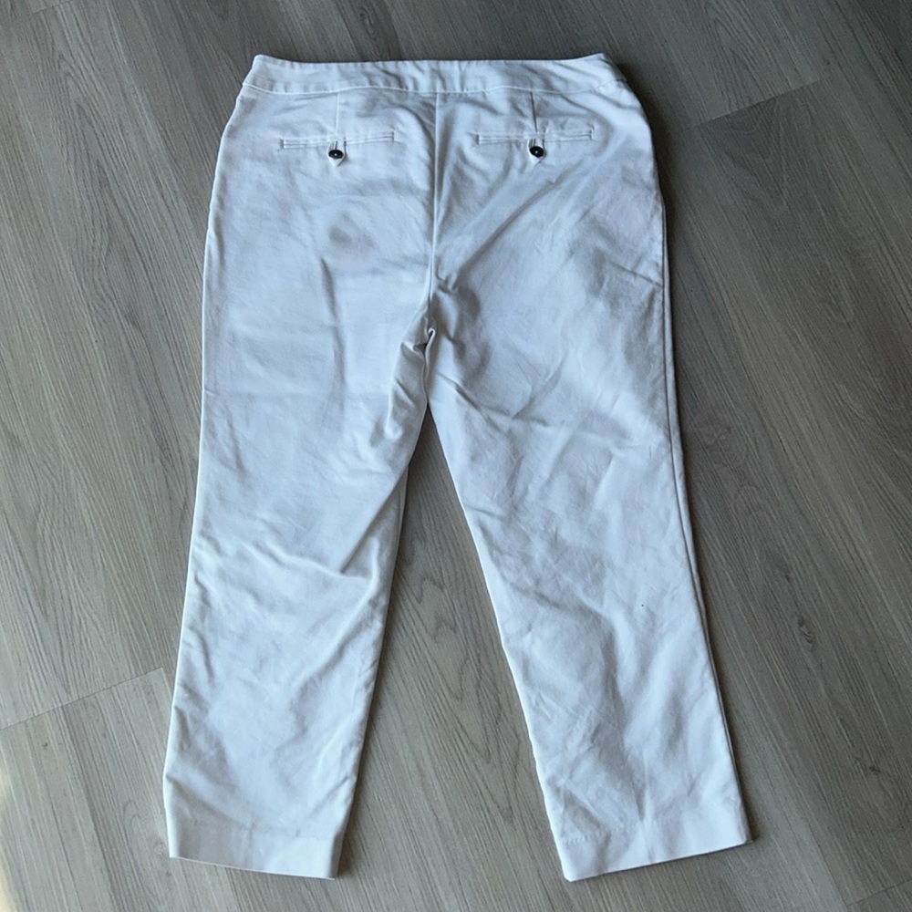 Chico’s Cotton Crop Ankle Pants 1.5/10 White Classic Summer Casual Beach - Picture 6 of 14